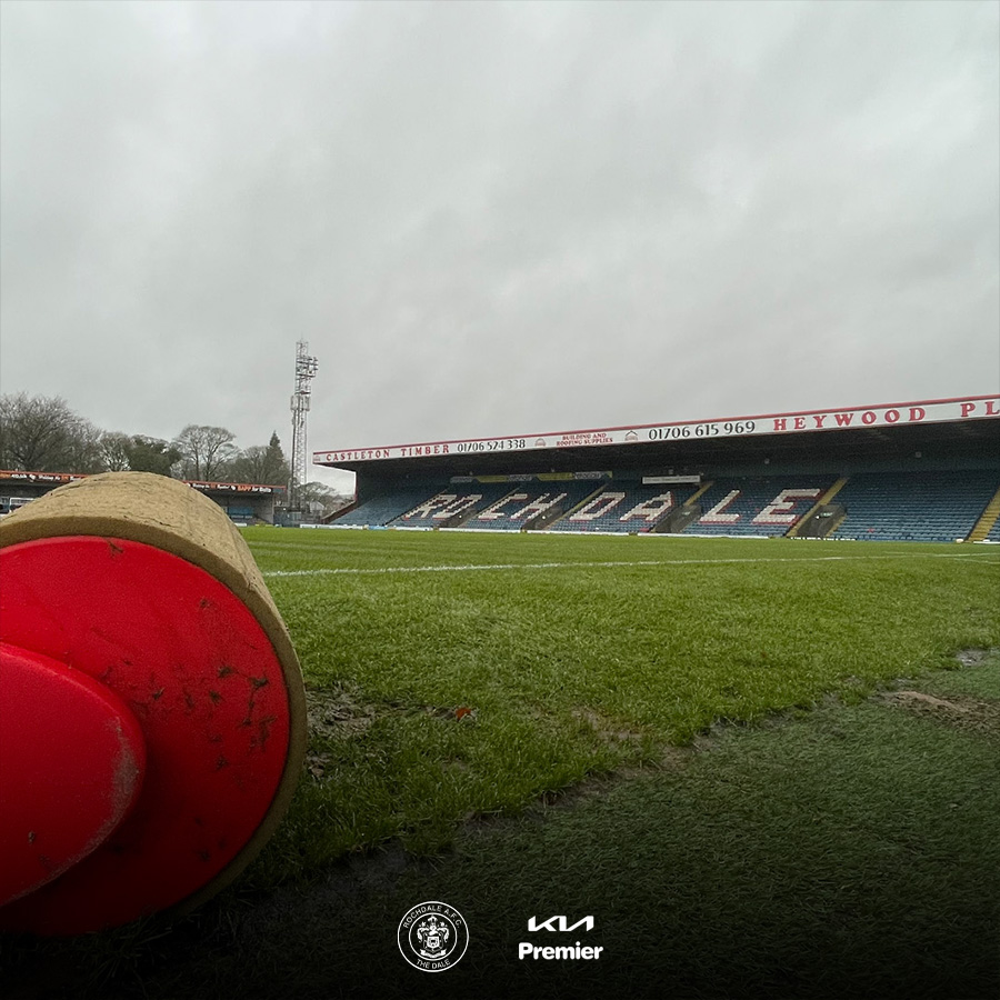 officiallydale's tweet photo. This afternoon's game at home to Boston United has been postponed due to a waterlogged pitch.

A new date for the match will be announced in due course.

#RAFC https://t.co/29Cr5Iyh8p