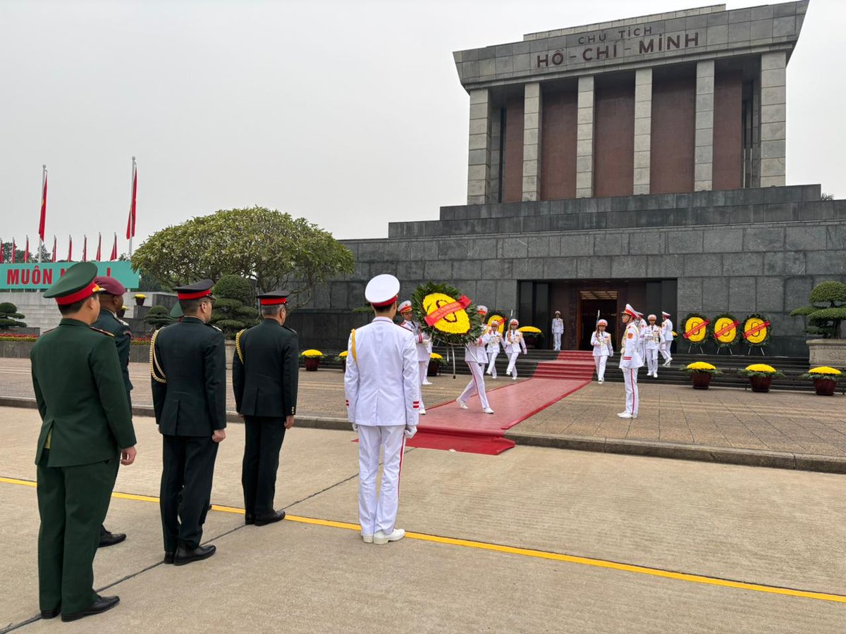 adgpi's tweet photo. Honouring Legacy, Shaping Future

Lieutenant General NS Raja Subramani #VCOAS, during his ongoing official visit to #Vietnam, today paid heartfelt tributes to Ho Chi Minh, former President and the most revered  leader of Vietnam, at his mausoleum in Hanoi.

Ho Chi Minh was a revolutionary  & a visionary leader who played a crucial role in the Independence of Vietnam and shaping its identity.

India and Vietnam share a rich history, cultural ties, and are committed for a steadfast partnership, united by mutual respect and shared values. 

#IndianArmy
#IndiaVietnamFriendship
@DefenceMinIndia
@SpokespersonMoD
@HQ_IDS_India
@AmbHanoi