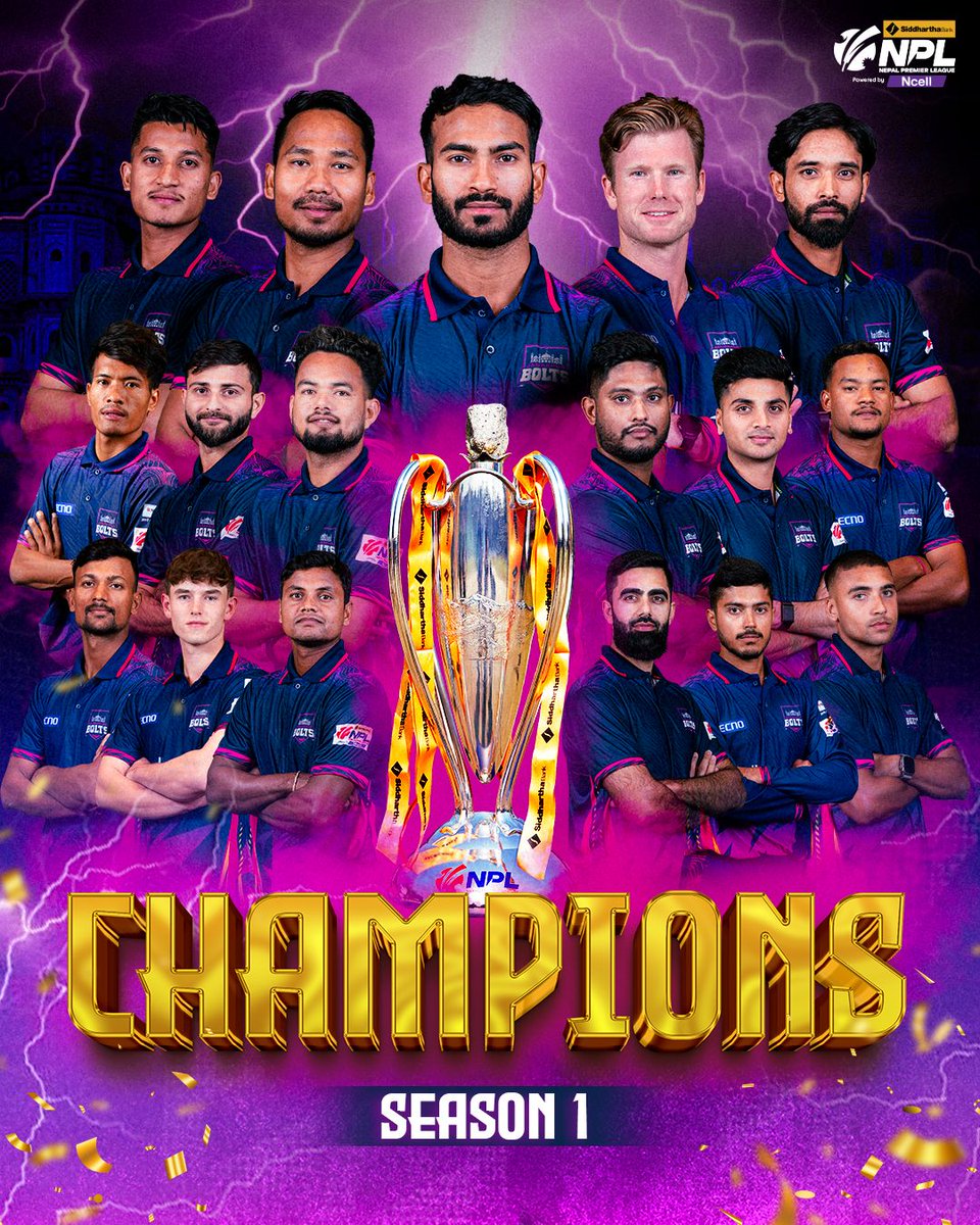 Congratulations team #JanakpurBolts

#NPL | #HamroJeet | #NepalCricket | #NcellForFans #SBLNPL | #Nepal | #Cricket