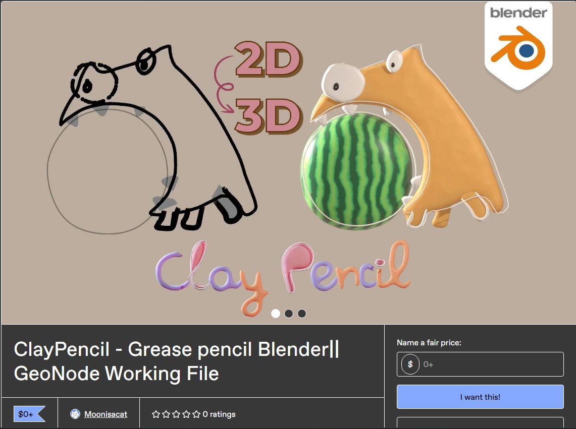 moonisacat's tweet photo. I already shared this GeoNode for free, please let me know if you like it. Visit my gumroad https://t.co/sVsAhqVqOB
#Blender #Claypencil #GeometryNodes #GreasePencil #StopMotion https://t.co/iO6SpDCnlj