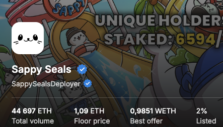 The price action and the future for Sappy is really bullish🦭

Consolidation over 1 ETH and preparing for a 2 ETH floor  and beyond in January

Owning a <a href="/sappyseals/"></a> is the easiest way to get and Abstract✳️ and Monad🟪 exposure

Proly  over $3k airdrop from Abstract and close