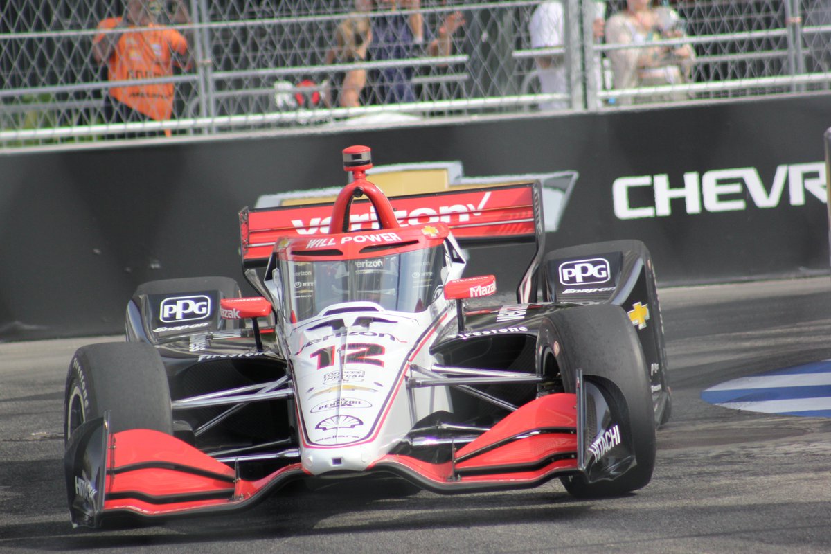 JaneBleach's tweet photo. Day 21 of my motorsport advent calendar.

Turn 3 was the scene of multiple incidents at the IndyCar Detroit GP but here it is being safely negotiated by @AlexPalou, @AlexanderRossi, @12WillPower and @smclaughlin93  during Saturday’s practice. https://t.co/W1JwewUsKX