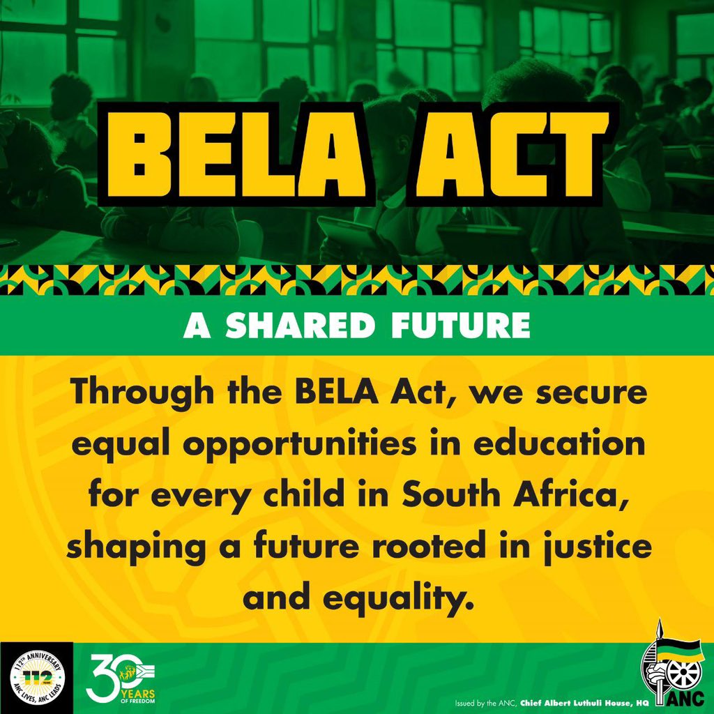 teechuma's tweet photo. #OneCountryOnePresident, President Ramaphosa has directed the Minister to make sure the BELA Act is fully implemented. This Act really shows the ANC’s commitment to building a South Africa based on justice and equality for all. 
#LeadusRamaphosa
#ANCLivesANCLeads https://t.co/rBZ43fcrse