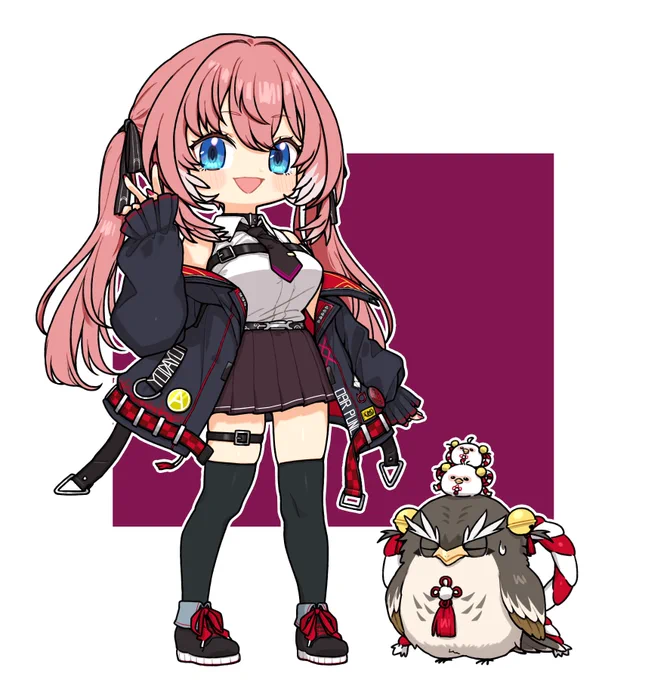 朝まですきやきのお姉ちゃん枠流れでお嬢との衣装チェンジ絵です透過差分は返信欄に置いておきます↓#Luillust#朝まですきやき 