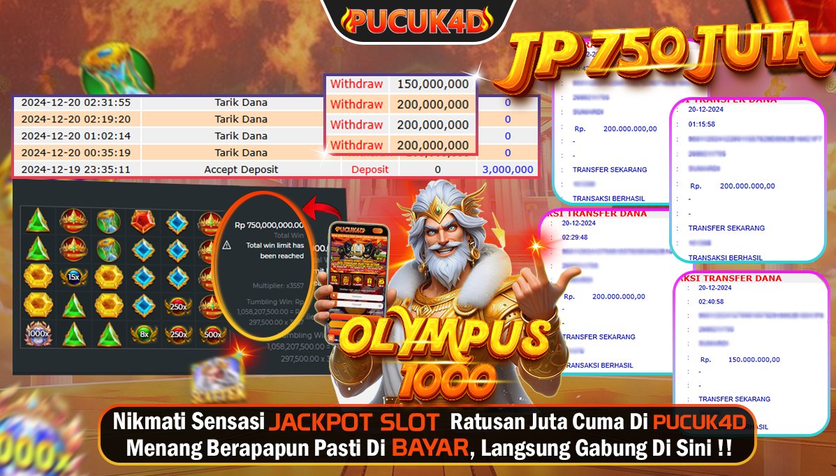 pucuk4d's tweet photo. BUKTI JACKPOT 750 JUTA
MODAL RECEH TAPI HASIL WD TETAP MAXIMAL

LAPAK BERMAIN 
🌐PUCUK4D🌐
🌐PUCUK4D🌐
🌐PUCUK4D🌐

MINIMAL DEPOSIT :  10 RB
MINIMAL WITHDRAW : 50RB
MENERIMA SEGALA JENIS VIA DEPOSIT 

#pucuk4d #situspucuk4d #buktijackpotpucuk4d #situsslotgacor #infoslotgacor https://t.co/cmjxGkL9vY