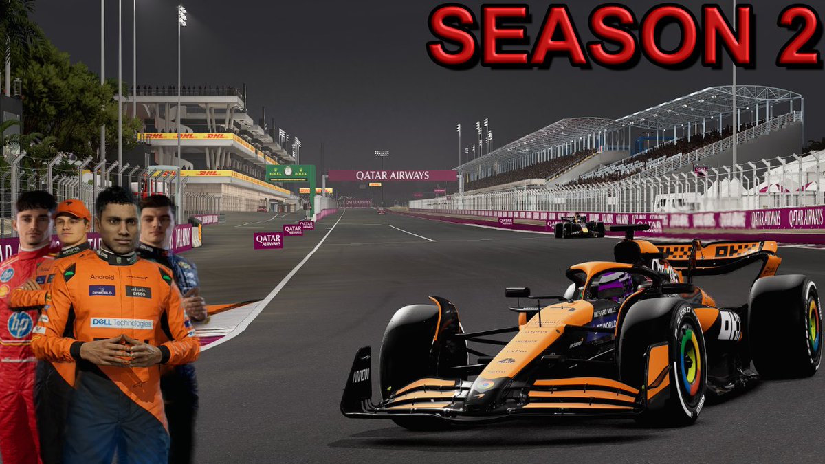 realIMPACT7's tweet photo. #F124 #qatargrandprix #MclarenF1 #Race23 #Round23 #Episode23 #qatarGP #norris #leclerc #verstappen #commentary #F124Gameplay #DriverCareer #F124Livestream #Formula1 #F1 #Qualifying #PS5 #Gameplay #Livestream #Gaming Watch Live Now: https://t.co/SsSWYuHho4 https://t.co/NlCrD9XhpQ