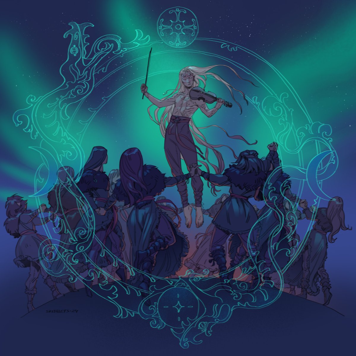 Great Serpent and Sun. 

#Yule celebration. 
And the cosmogonic myth of the birth of a new sun after the longest night of the year.