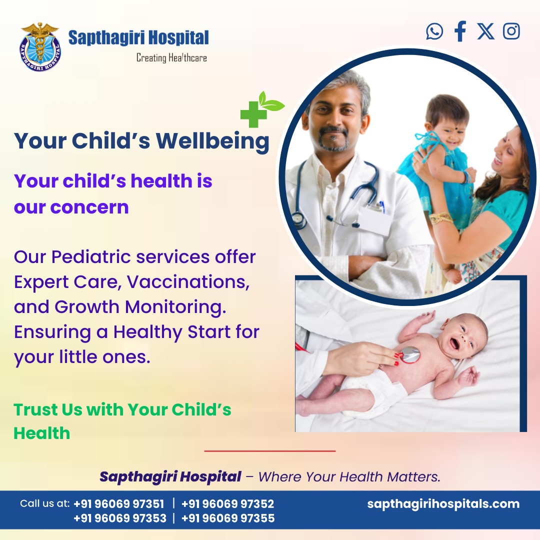 SapthagiriH's tweet image. Your child’s health is our concern. Our Pediatric services offer expert care, vaccinations, and growth monitoring.
Trust Us with Your Child’s Health!
#ChildsWellbeing #PedaticCare #SapthagiriHospital 📱✨

Visit us: sapthagirihospitals.com