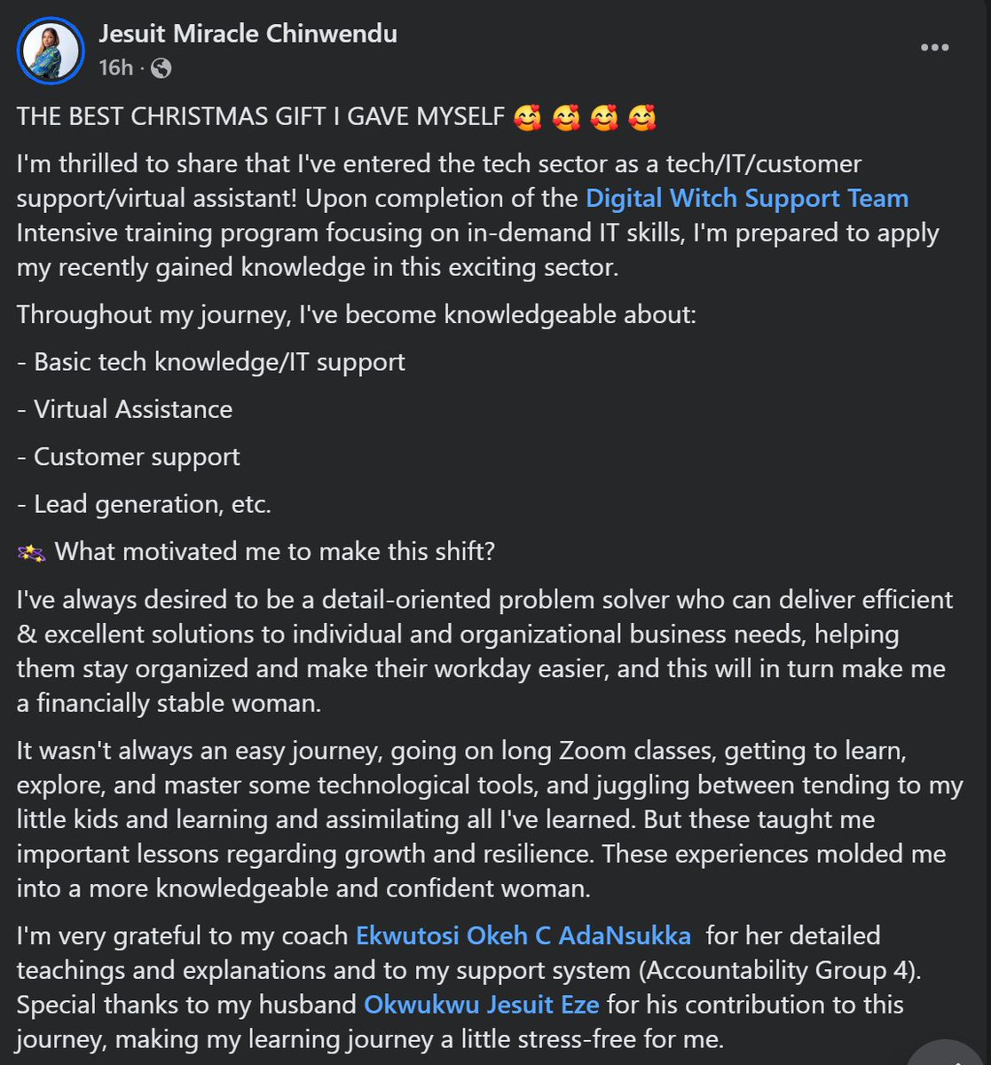 DigitallWitch's tweet photo. From one of our students .......
THE BEST CHRISTMAS GIFT I GAVE MYSELF 📷 📷 📷 📷
#digitalwitch #remotejob #workfromhome #upwork peter obi ibadan ikorodu yahweh #workfromanywhere #earninusd earn in dollars https://t.co/3oiLZ0ItxH