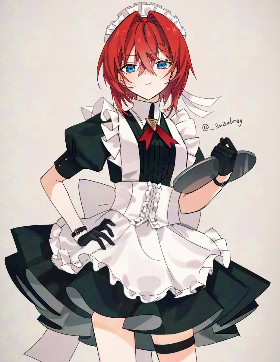 アンジュ・カトリーナ(にじさんじ) 「あやかきのお揃いメイド服かわいかったですね、ところでアンちゃんのメイド服実装はま」|おーぶりーのイラスト