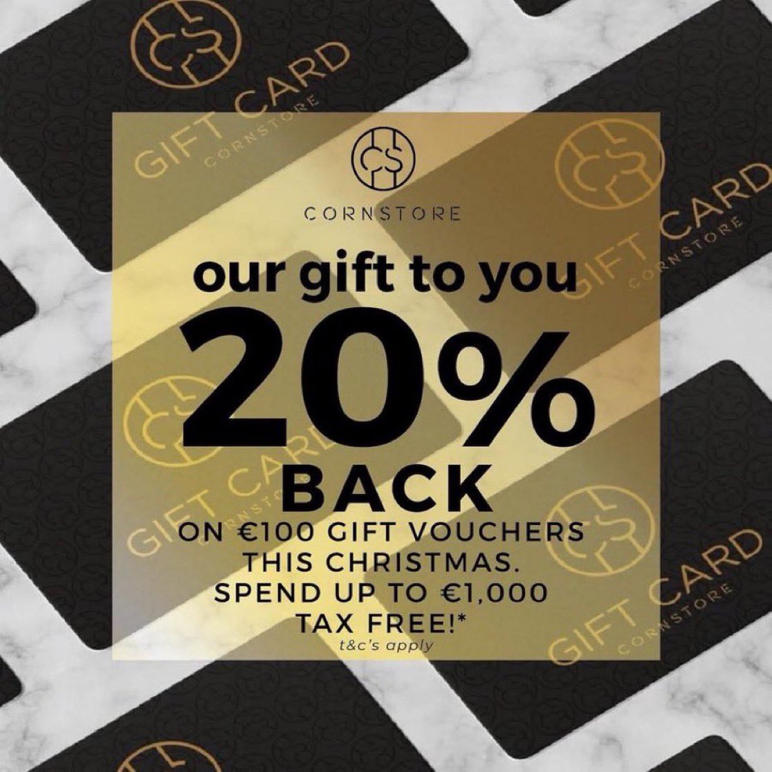Cornstore Restaurant (@cornstore_cork) on Twitter photo 🌟20% BACK on GIFT VOUCHERS
.
BUY a €100 Gift Voucher & GET a €20 Gift Voucher back for yourself, because when they’re gone they are GONE!
.
Your FREE VOUCHER can be used from Jan 2025 up to end of Feb (excl Valentines Day).
email: cork@cornstore.com
#giftvouchers 🌟20% BACK on GIFT VOUCHERS
.
BUY a €100 Gift Voucher & GET a €20 Gift Voucher back for yourself, because when they’re gone they are GONE!
.
Your FREE VOUCHER can be used from Jan 2025 up to end of Feb (excl Valentines Day).
email: cork@cornstore.com
#giftvouchers