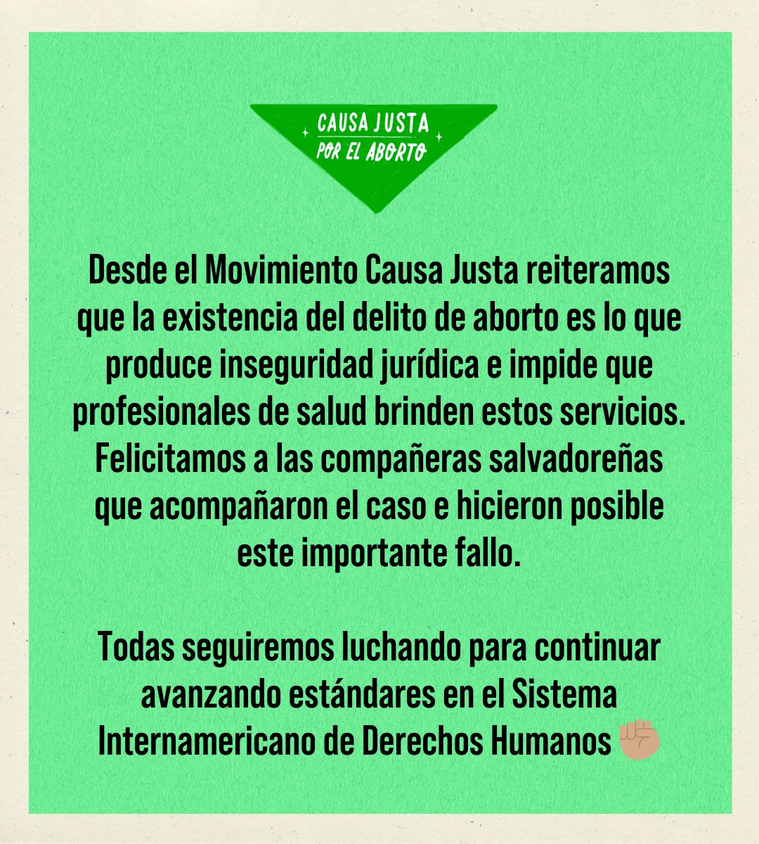 Causa Justa por el Aborto tweet media