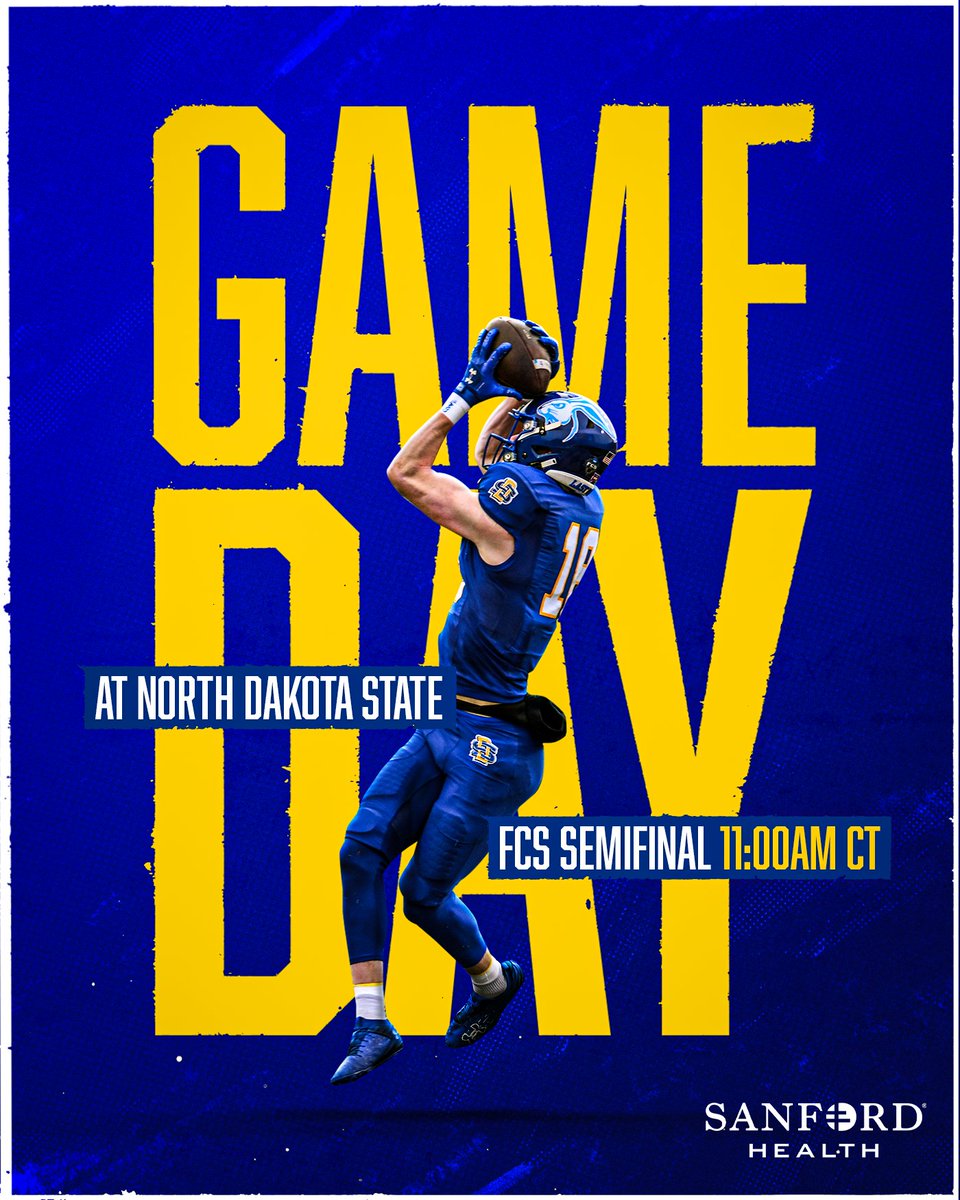 Semifinal Saturday
🆚 » North Dakota State
🏟️ » Fargodome | Fargo, N.D.
⏰ » 11 a.m.
📺 » ABC | ESPN+ (gojacks.co/4gM4RzB)
📻 » Jackrabbit Sports Network (gojacks.com/watch)
📊 » ncaa.com/game/6348321
📰 » gojacks.co/4gqmPIg
🗞️ » gojacks.co/3B0oJ2H