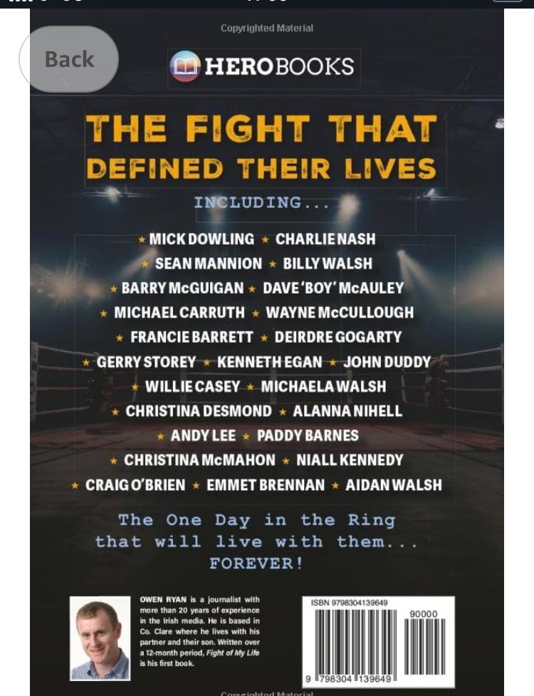 My book on Irish boxing legends Fight of My Life has just become available on Amazon at
tinyurl.com/3my9xsyy
Thanks to the incredible 25 fighters and trainers interviewed and to <a href="/HerobooksD/">Herobooks</a> 
#irishboxing #boxing