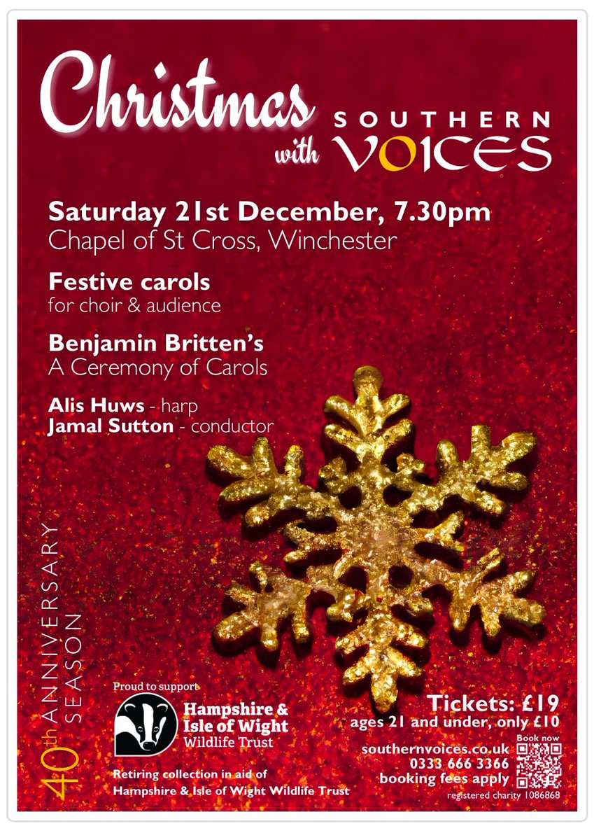 It’s today!! Looking forward to our annual <a href="/SVHampshire/">Southern Voices</a> concert, this year with the wonderful <a href="/alishuwsharp/">Alis Huws Harpist</a> and all in support of <a href="/HantsIWWildlife/">Hampshire & Isle of Wight Wildlife Trust</a>. #Christmas #Britten #Harp