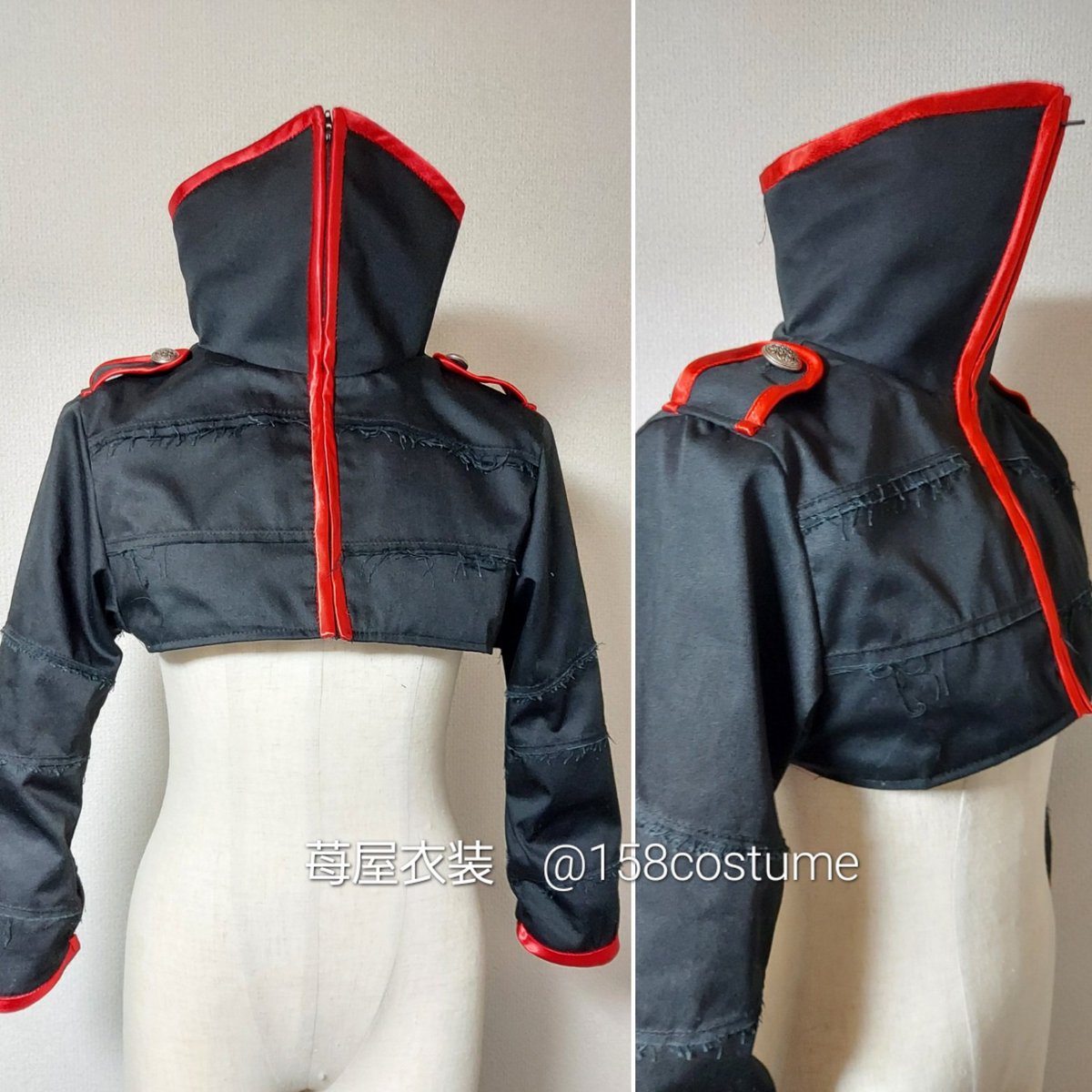 158costume's tweet image. 衣装制作しました。

2024.12.15 池袋手刀
GHOST 20th Anniversary Oneman Theater of Haunted Carnival Scene of ... [ Heaven ]

飾りやベルトなどは #Kousei さんが作られています。
ジャケット、パンツの形だけ制作しました。
制作途中でお渡ししているのでパンツのお写真がありません。