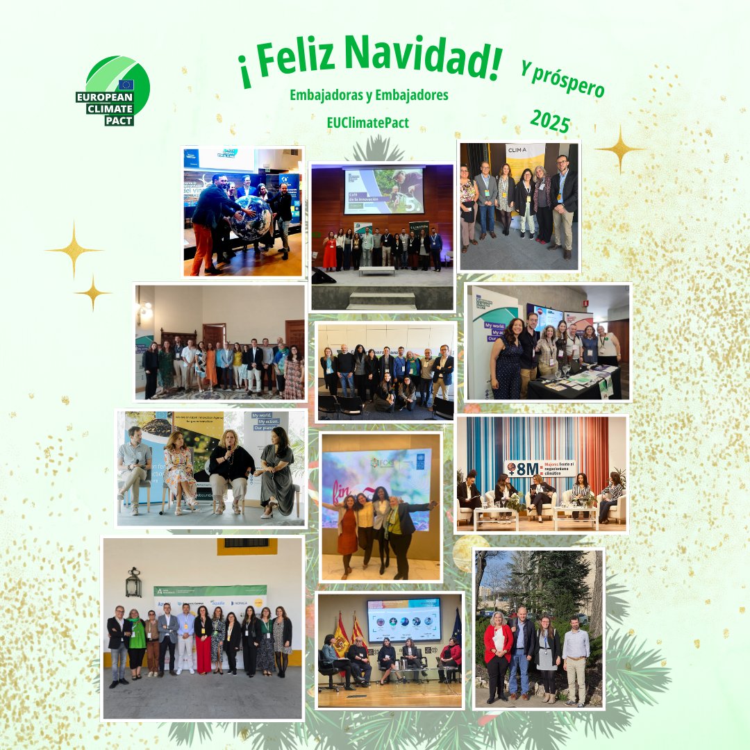 Agradecemos a todas las personas que nos acompañaron  en este año de tantos desafíos climáticos, trabajo constante y acciones contra el #cambioclimático 

Las Embajadoras y Embajadores #EUClimatePact os deseamos una #FelizNavidad y un 2025 de mucha #acciónclimática y logros 🌍🌱