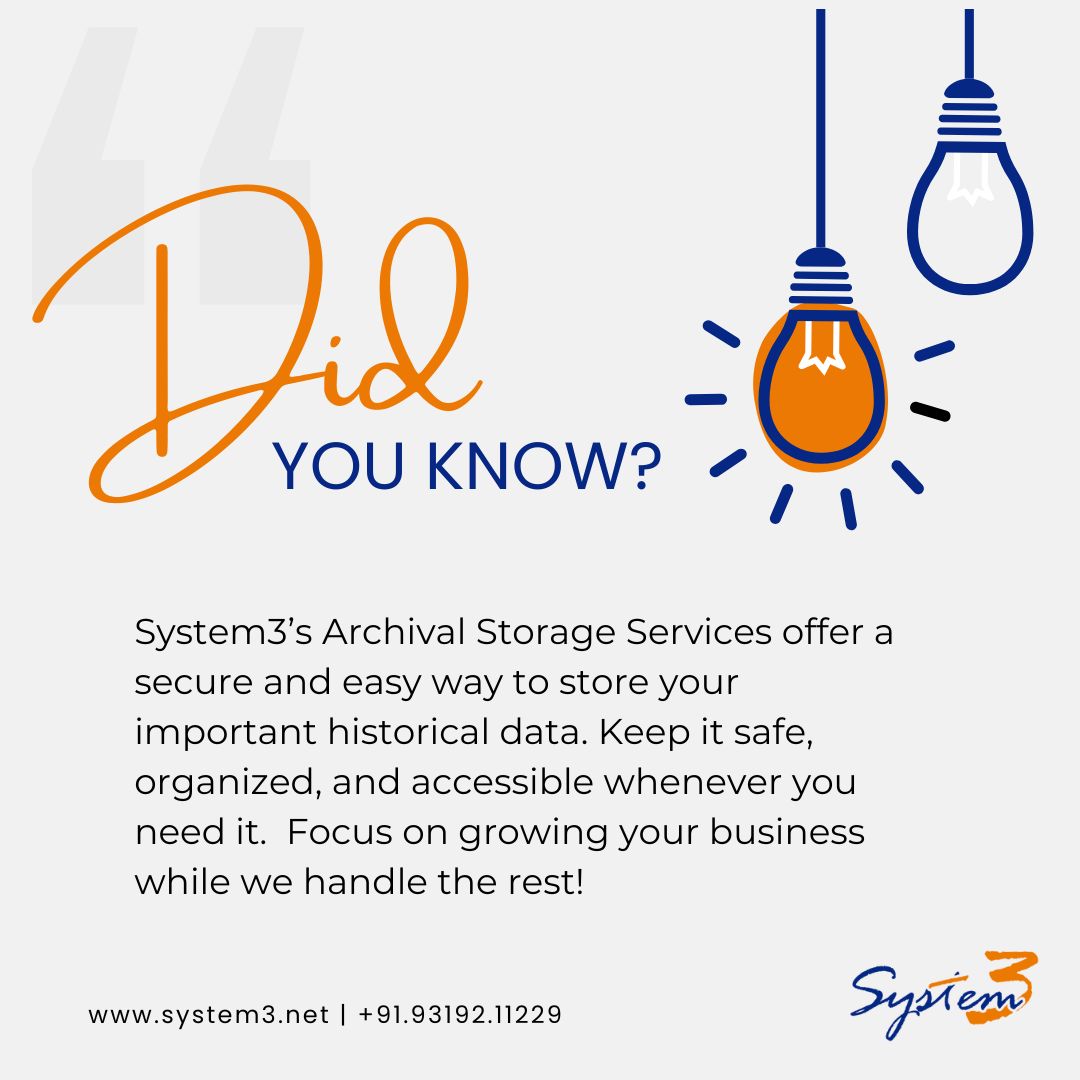 system3net's tweet photo. 📦🔒Did You Know? System3 Can Safely Archive Your Data for the Long-Term!

#System3ArchivalStorage #DataProtection #SafeAndSecure #BusinessGrowth #DataManagement #LongTermStorage #DidYouKnow #DigitalArchive #SmartStorage https://t.co/MhQaSNJjgR