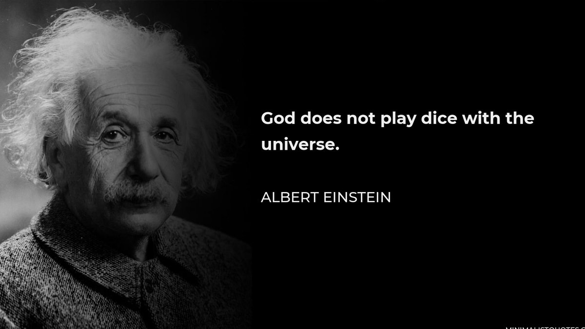 sofajuyi's tweet image. EINSTEIN FAMOUSLY SAID, "GOD DOES NOT PLAY DICE..." HE BELIEVED IN A DETERMINISTIC UNIVERSE OPPOSING BOHR'S UNCERTAINTY NATURE OF QUANTUM MECHANICS 
Who do you side with?
 #PhysicsHistory #QuantumMechanics"