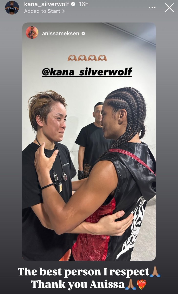 TetsuyaMT789's tweet photo. Love to see the respect between Kana and Anissa Meksen 🇯🇵🤝🇫🇷🇩🇿
#ONEFridayFights92 https://t.co/yI04Ardm7J