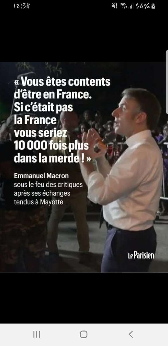 BPatrice's tweet photo. ... CES DECLARATIONS DE TYPE D'UN MONARQUE DU 15ieme SIÈCLE D'E. MACRON A MAYOTTE NE FAIT PAS BRUIT EN FRANCE ... C'EST LA LIBERTE D'EXPRESSION 🤔 https://t.co/FXsF0E1koU