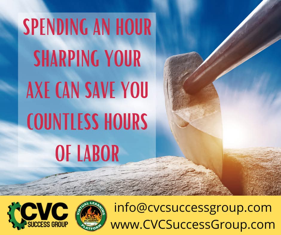 How are you sharpening you axe to be more efficent and effective at what you do each day! #axe #sharpenyourskills #sharpenyouraxe #efficent #effective