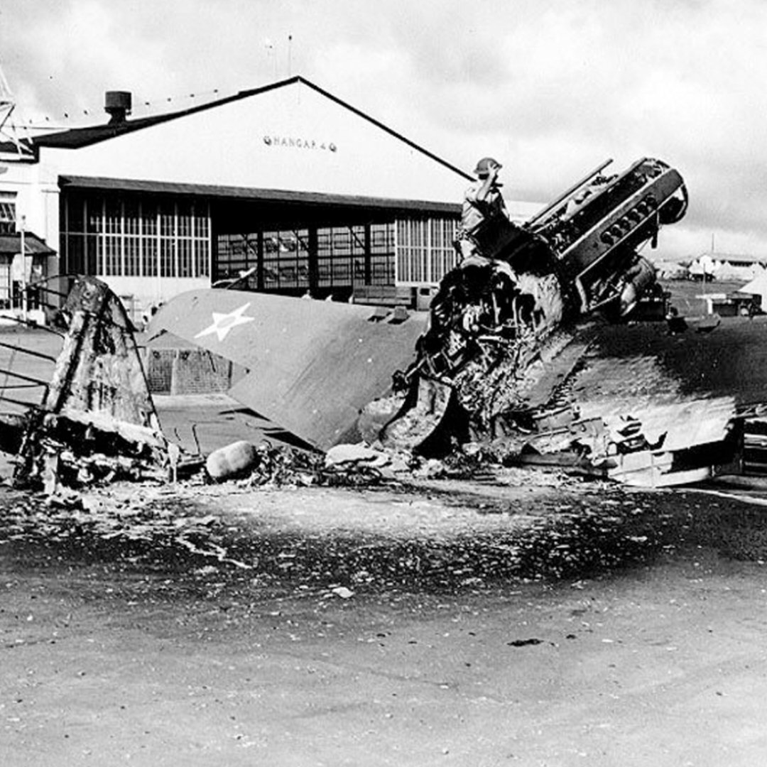 AviateOverload's tweet photo. Destroyed Aircraft After Pearl Harbour 🇺🇸 
December 7th, 1941 https://t.co/6nxvImnXrf