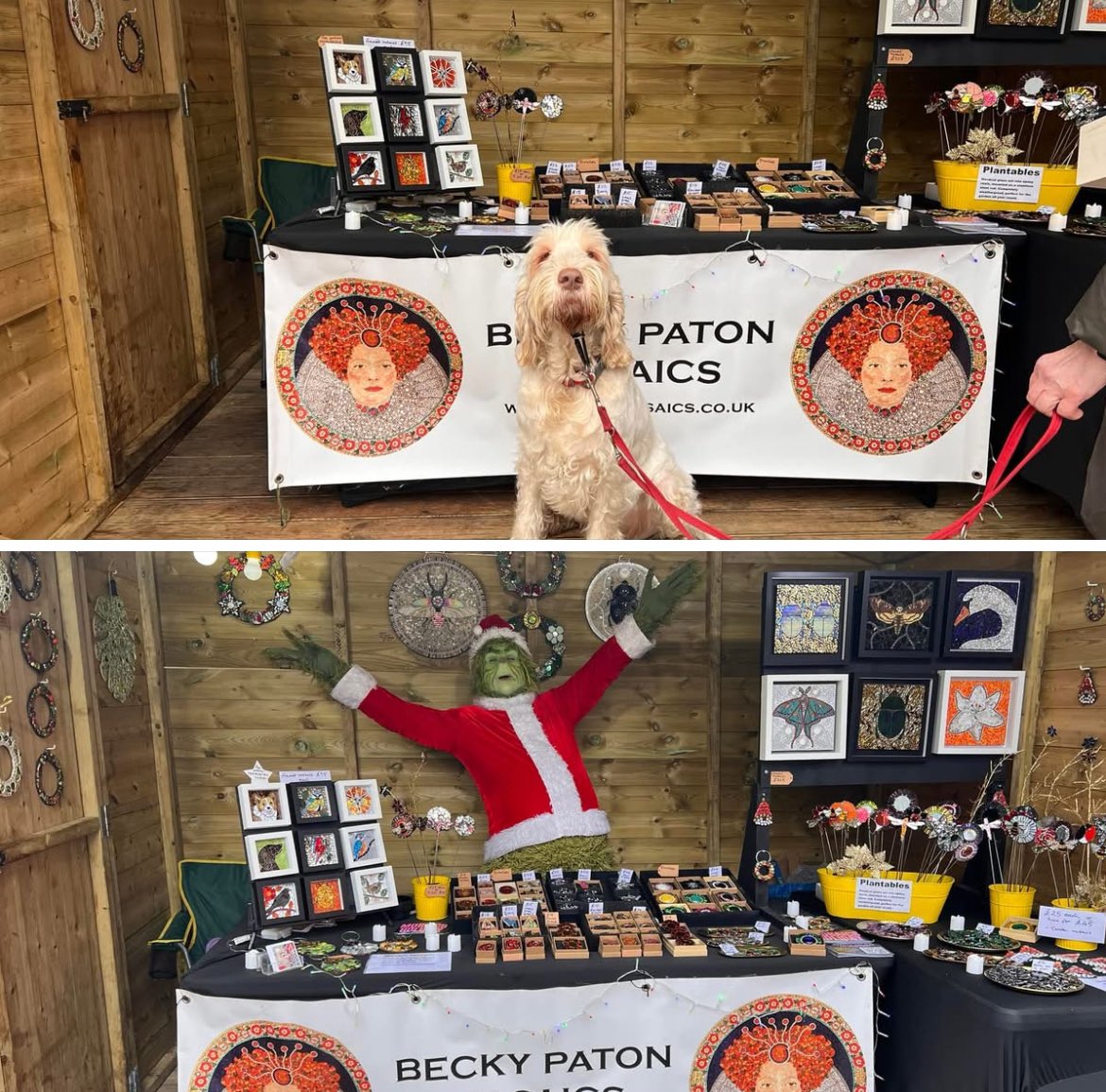 My ever helpful assistants at my last day at Henley Christmas market. What could possibly go wrong???? Open to 5pm for last minute shopping. Xx