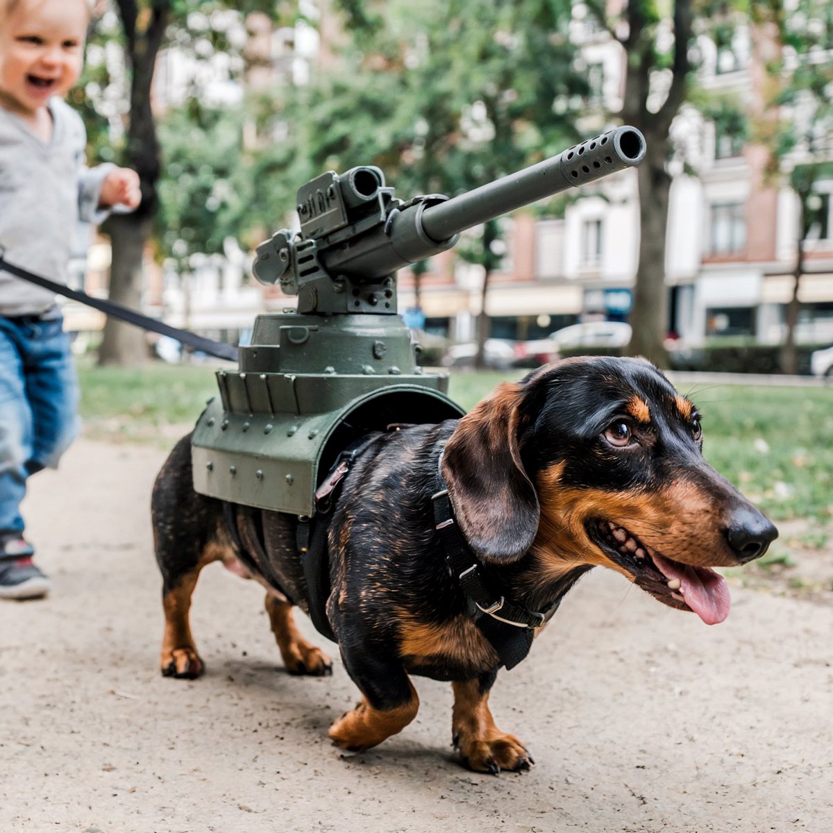 danruse76's tweet image. Tactical Dachshund 
#ideogram2 #dachshund #guns @ideogram_ai