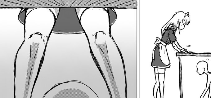 漫画進捗。
テーブルの下から見守る系主人公です 