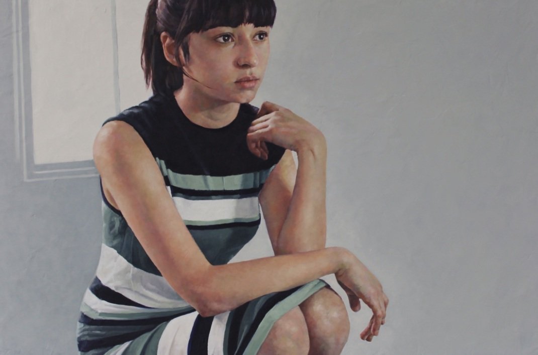 "Yasmin" oil on board 90x60cm 
Available at <a href="/Beauxartsbath/">Beaux Arts Bath</a> 
#painting #portrait #paoty