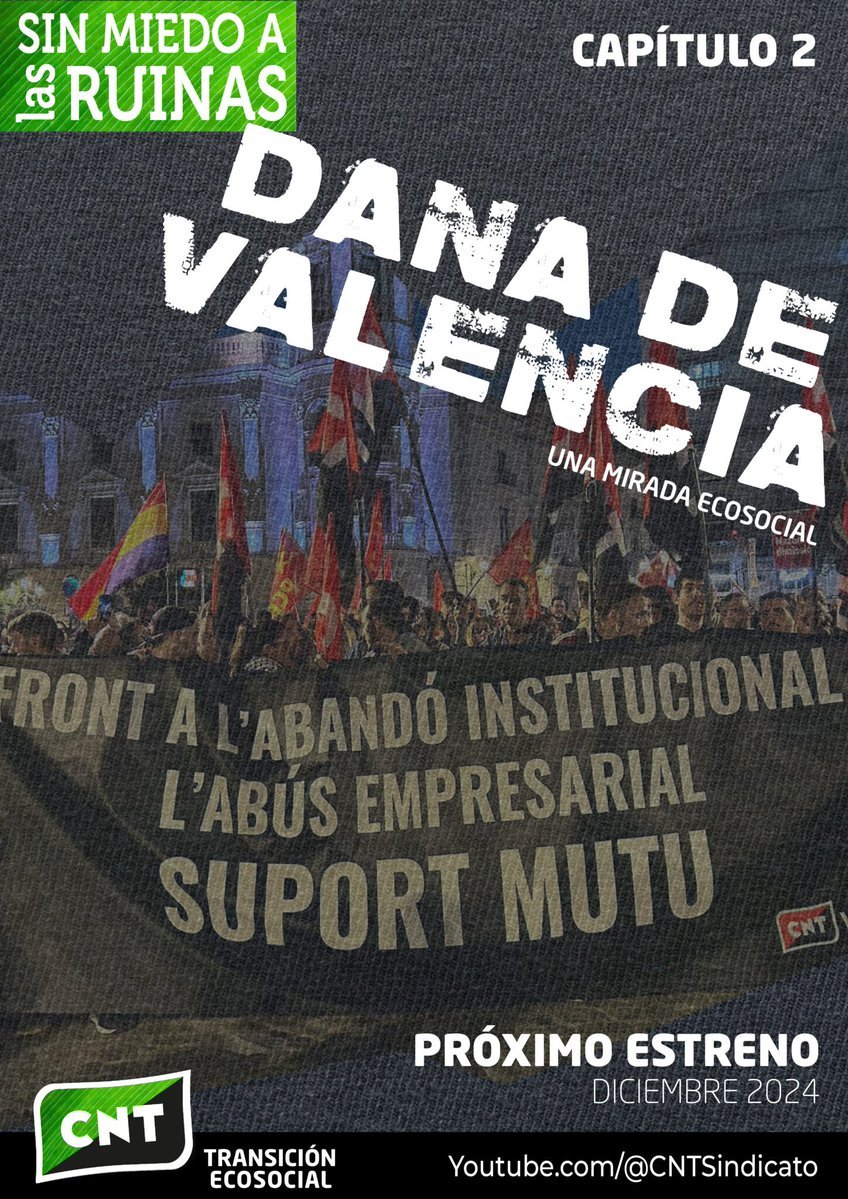 Acaba de salir un nuevo programa de "Sin miedo a las ruinas" de <a href="/CNTsindicato/">CNT Sindicato</a>, que grabamos recientemente junto a @KimeraGupta y Antonio Valera de <a href="/Recartografias/">Asociación Recartografías</a> hablando sobre la DANA de Valencia desde diferentes perspectivas:

➡️youtu.be/YbPipfemQ4k?si…