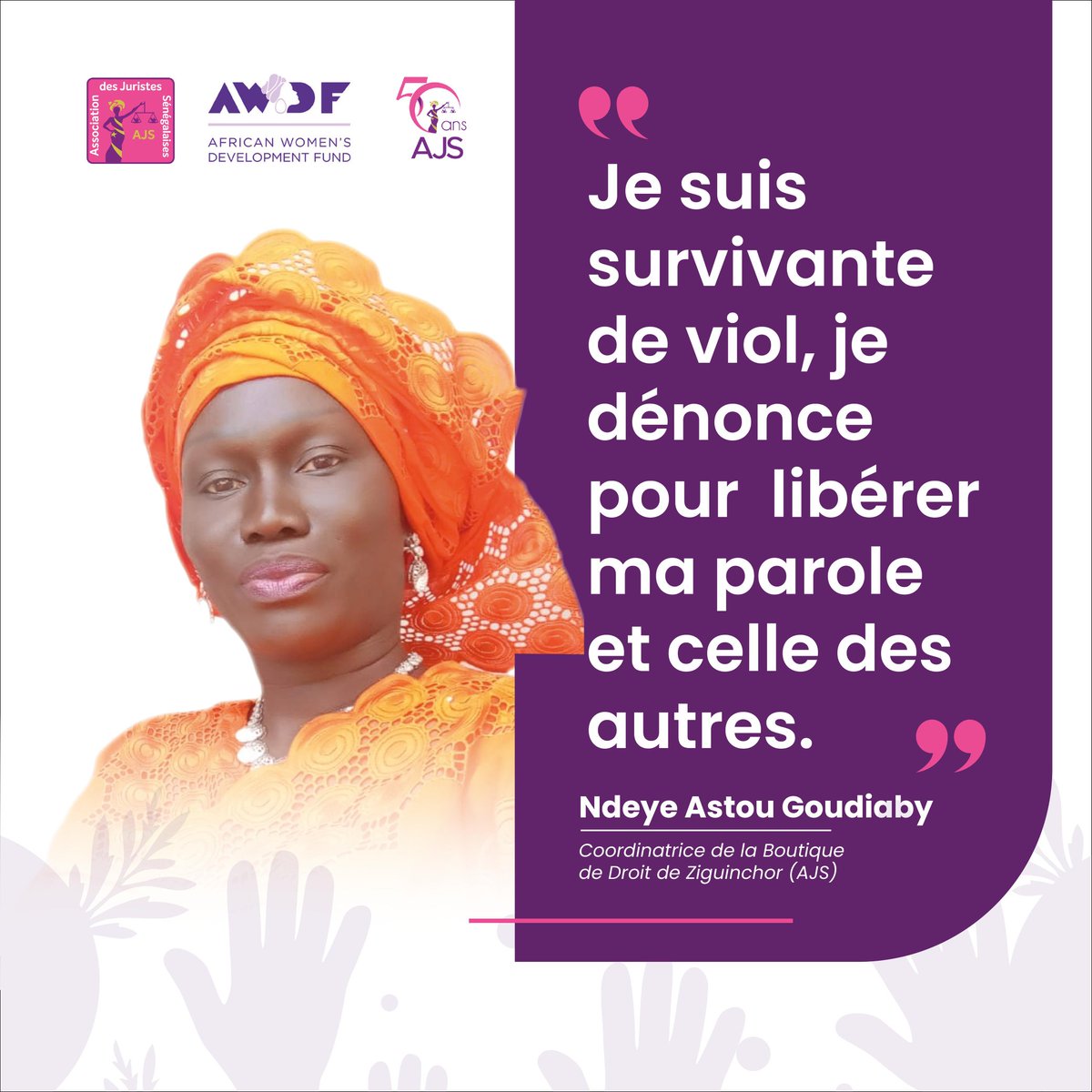 🎙"Je suis survivante de viol, je dénonce pour  libérer ma parole et celle des autres." 👊👊
Ndeye Astou Goudiaby , Coordonnatrice de la Boutique de droit de Ziguinchor
#AJS #kebetu #nonauxviolencesfaitesauxfemmes