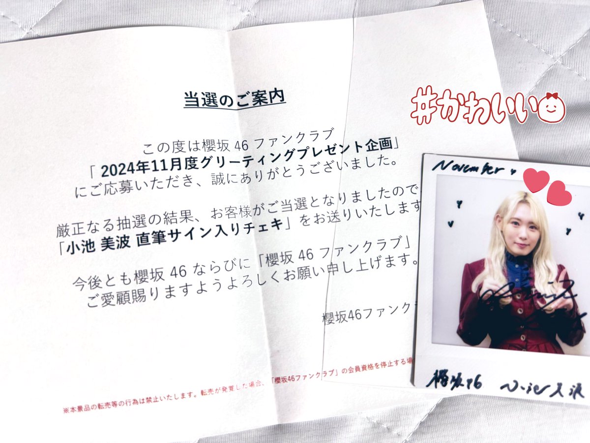 守屋麗奈 グリーティングカード チェキ 直筆 守屋 麗奈 | 欅坂46公式