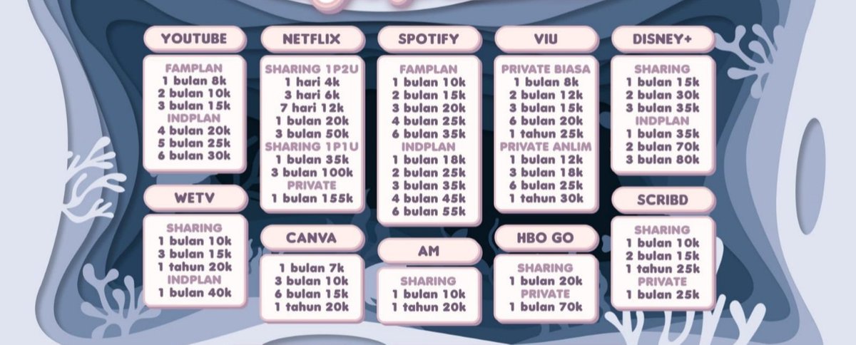 rierss's tweet image. welcome🙌💫 lagi cari app prem ya? yuk mampir ke sini, karena disini tempatnya lengkap bgt loh😻

-legal
-fast respond

jual app prem netflix viu wetv iqiyi youtube spotify disney hbo vidio canva scribd picsart canva capcut amazon prime app mus