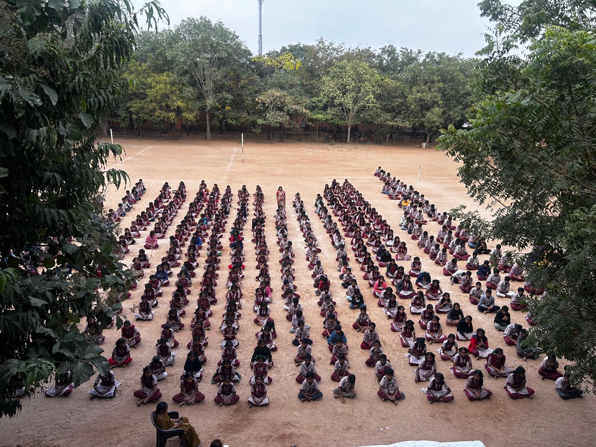 swamypv's tweet photo. World Meditation Day @ ZPHS, Boduppal, Hyderabad https://t.co/YWuFhhdh8K