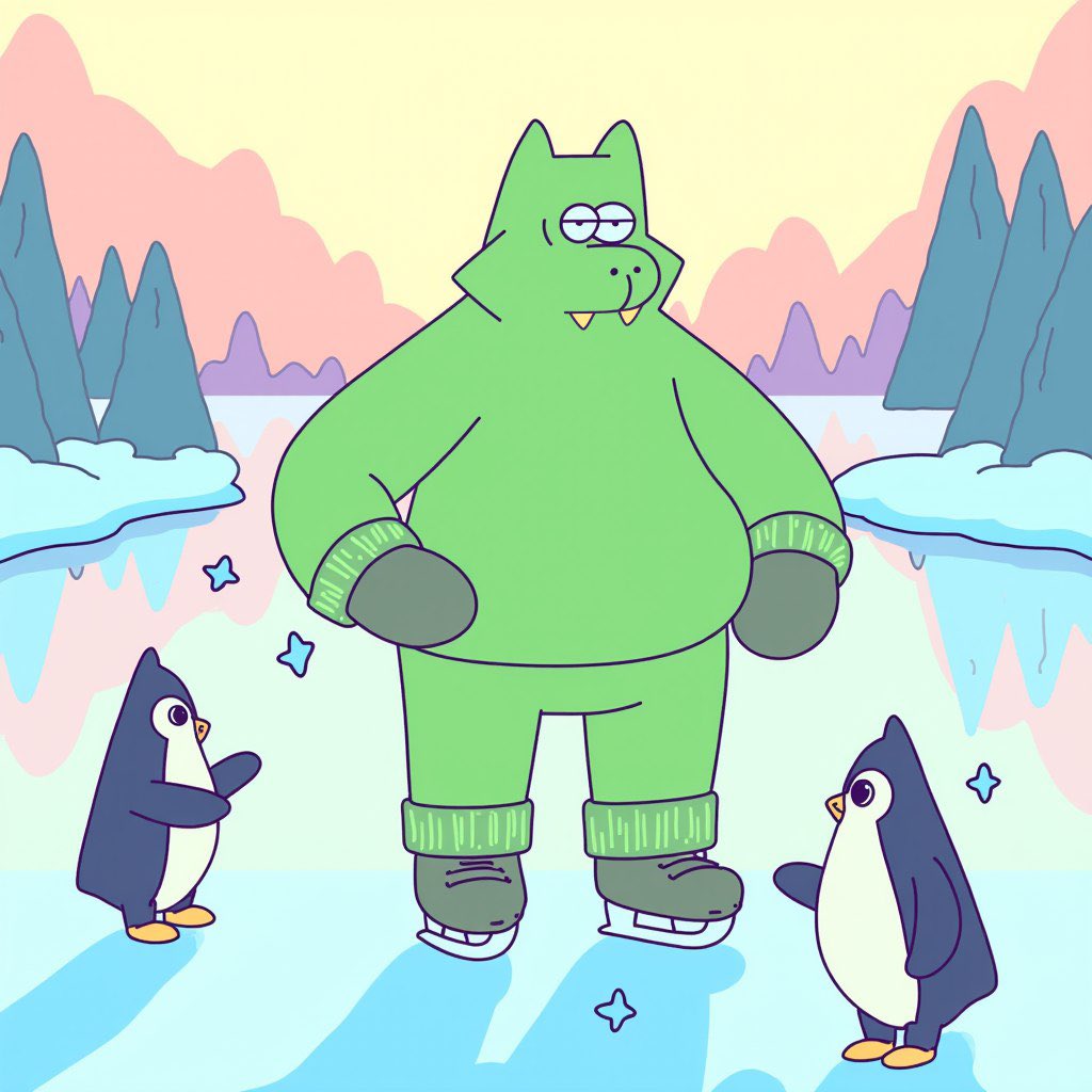 GM! 🌞

Lonfo glides, day shines! 🐧⛸️☀️