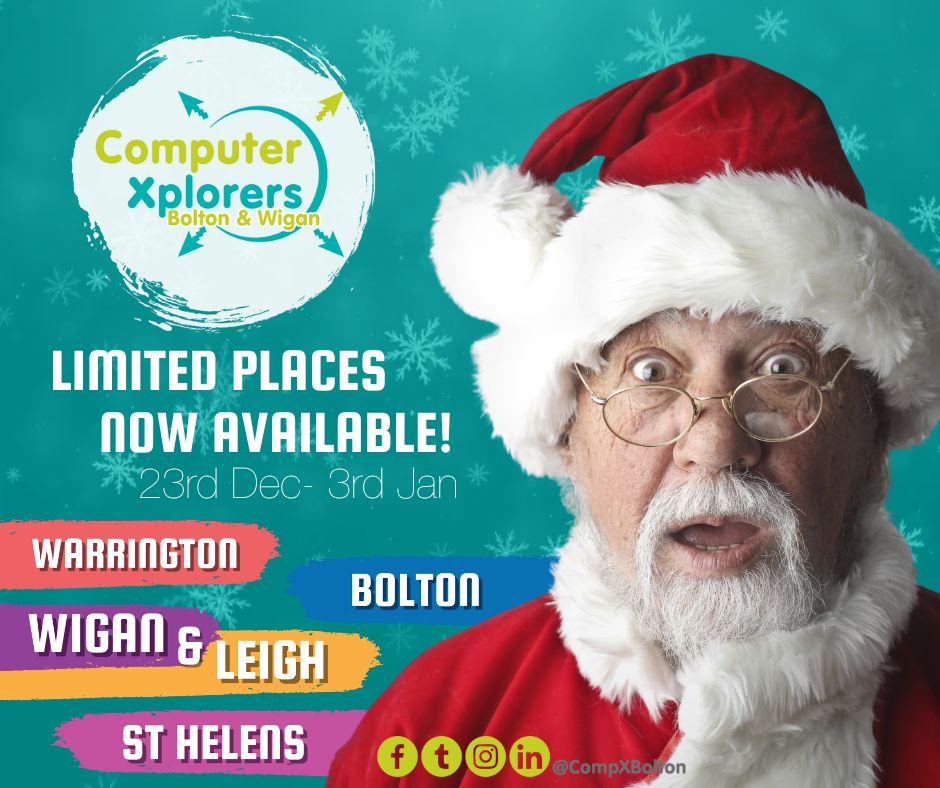 CompXBolton's tweet photo. 🎅School is out and Christmas is most definitely IN! Which can only mean one thing- Our holiday Tech Club and Minecraft Social Sessions are ready to roll!!
‼️Limited places only remain available across our areas- https://t.co/oEIvDLKojc
#haf2024 https://t.co/p5dVZRVKkQ