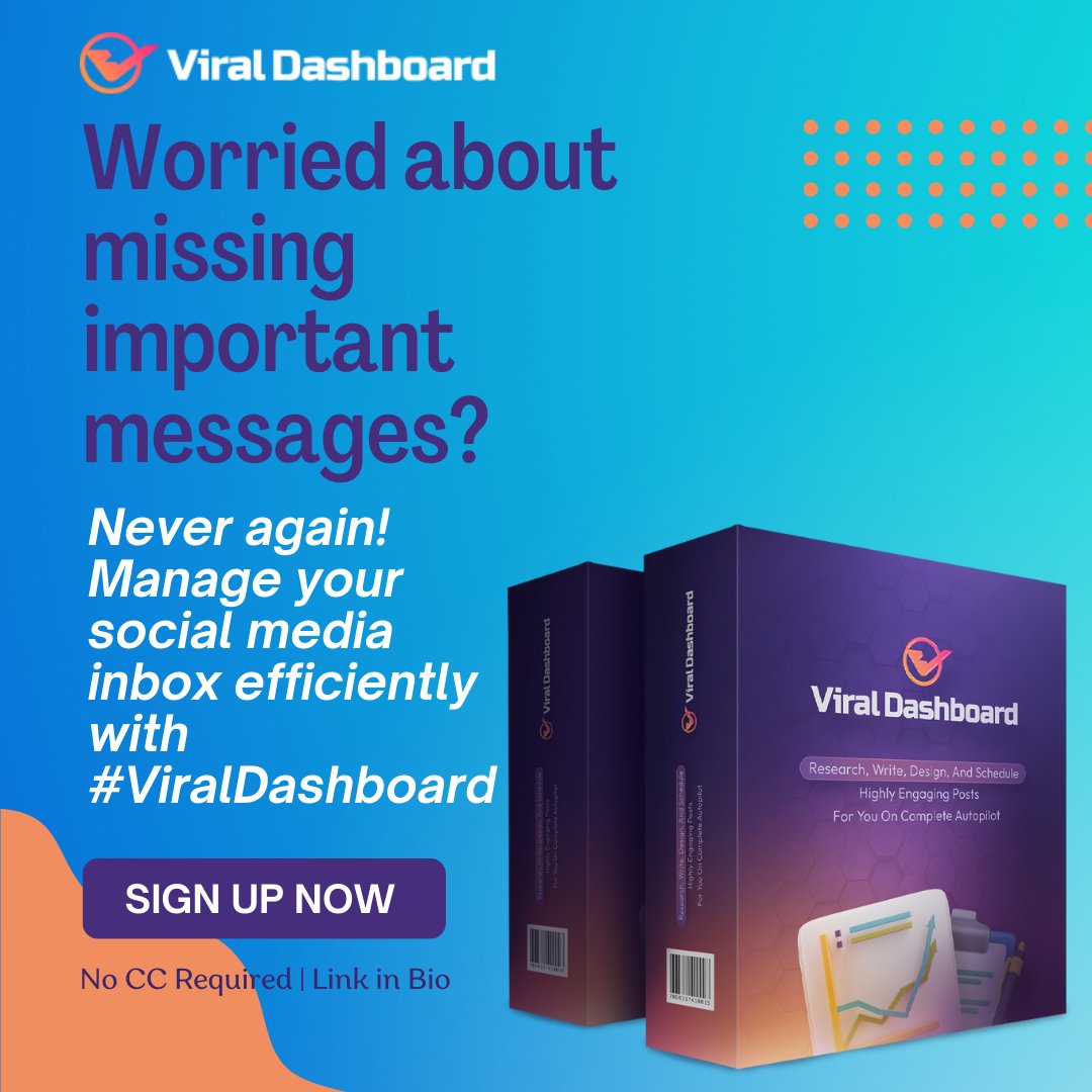 "Worried about missing important messages? Never again! Manage your social media inbox efficiently with #ViralDashboard. ?

Follow us on social media for more updates
 #InboxManagement #CustomerService #ViralDashboard