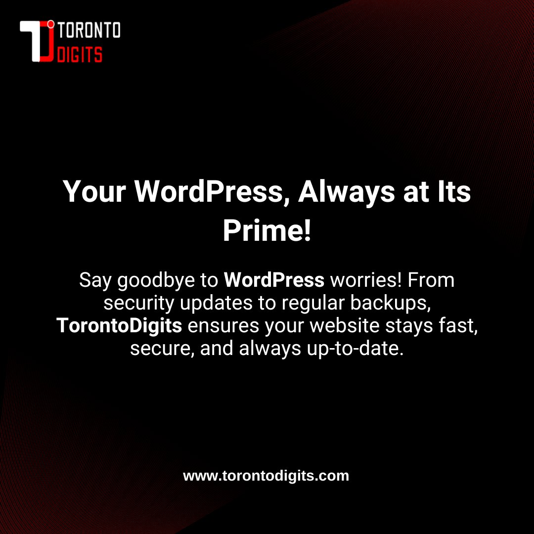 TorontoDigits's tweet image. Keeping your WordPress site in top shape is our mission. From seamless updates to robust security, we’ve got you covered every step of the way!&quot;

#WordPressMaintenance #DigitalTrust #TorontoDigits