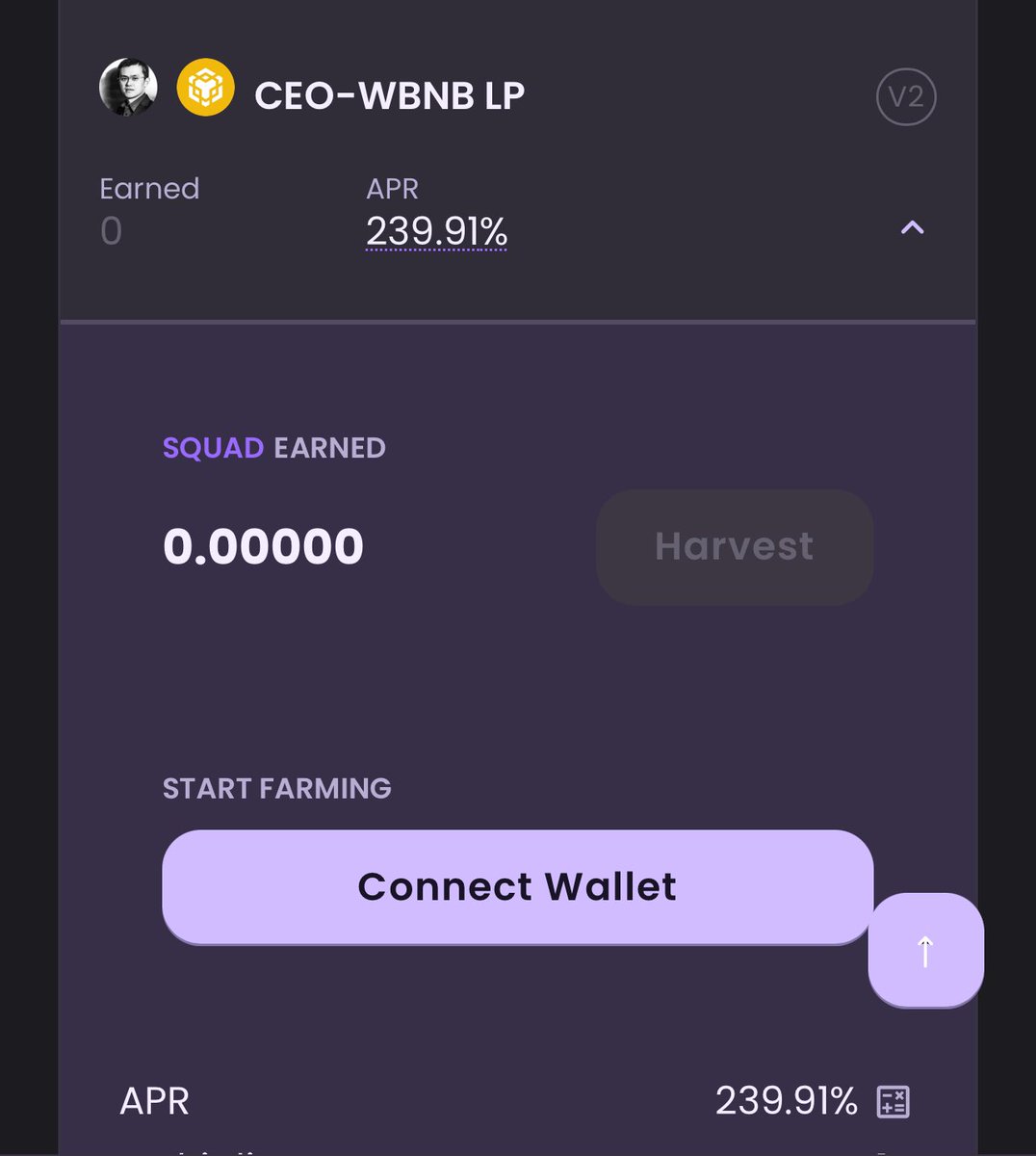 ⭐️🥵 Red hot APR of 239.91% on the <a href="/MakeCZCEOagain/">Make CZ CEO Again</a> Farm on SquadSwap BNBChain!!! 🔥 

⚡️Get in now: squadswap.com/farms