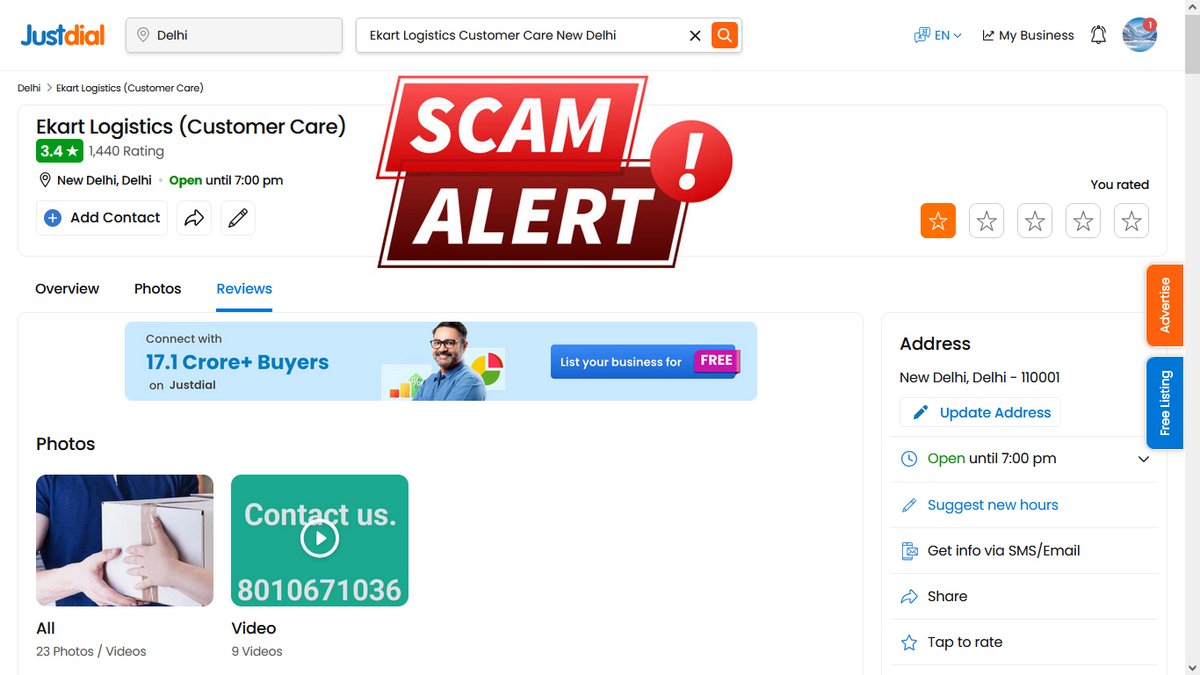 Saxena_Max's tweet photo. I encountered a #scammer posing as #Ekart_support on @jd_justdial , who tried to get me to install a #suspicious #APK via @WhatsApp deleted!

Stay alert! 
@flipkartsupport 
attach: Call recording &amp; WhatsApp screenshots. #ScamAlert #CyberSecurity #FraudPrevention #Ekart #Justdial https://t.co/hLWdfnmtun