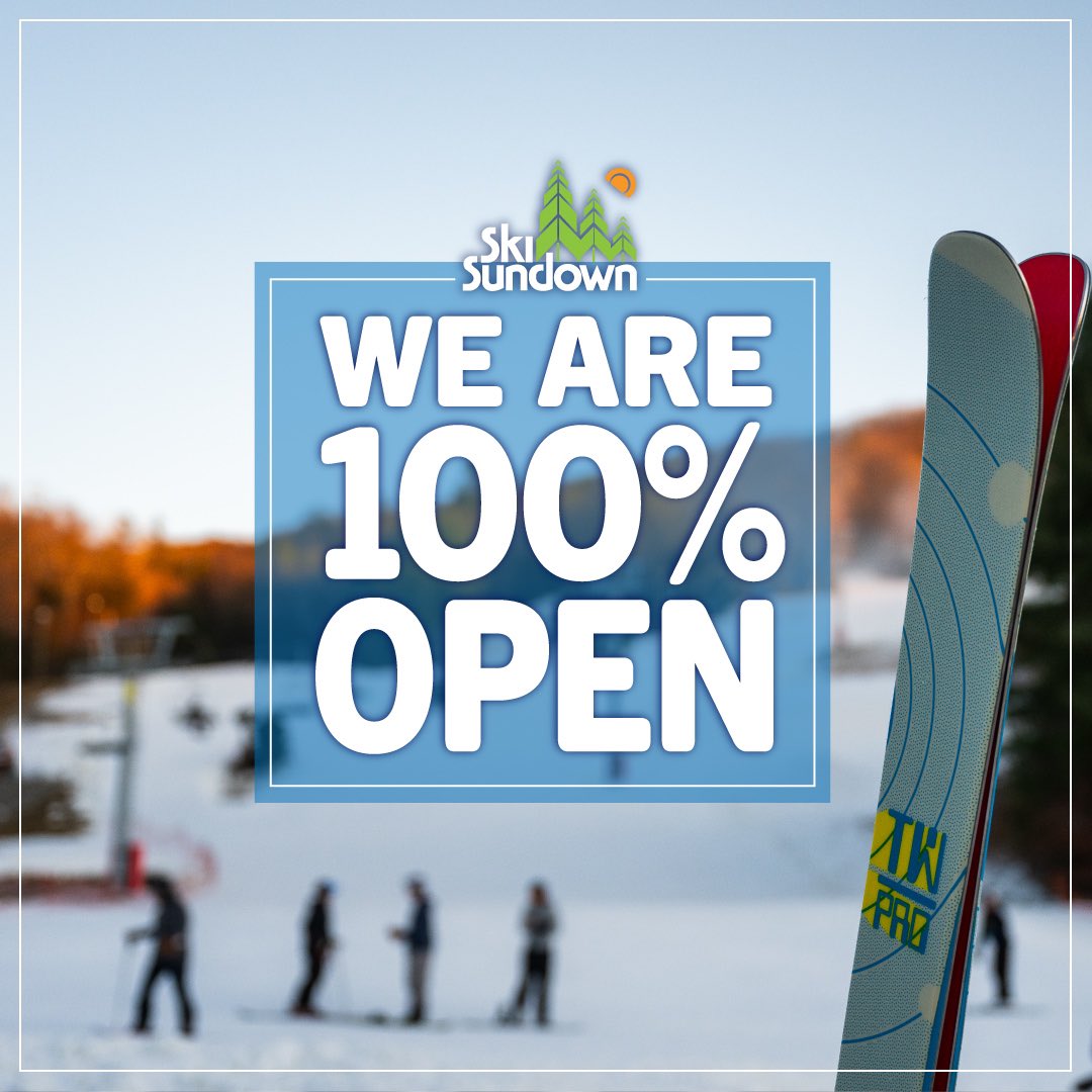 ALL 17 TRAILS OPEN! That’s a total of 70 skiable acres available to explore. Come join us and experience all that the mountain has to offer!

#skisundown wintermadebetter