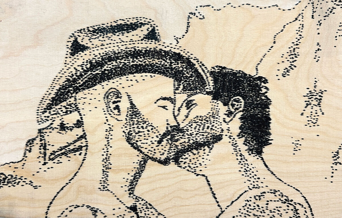 Achim Horras, Kuss im Wilden Westen, Lackstift auf Holz, 20x30 cm, sign inv., dat. 2024

en détail - Internationale Gruppenausstellung

kunstbehandlung.com/Programm/En-de…