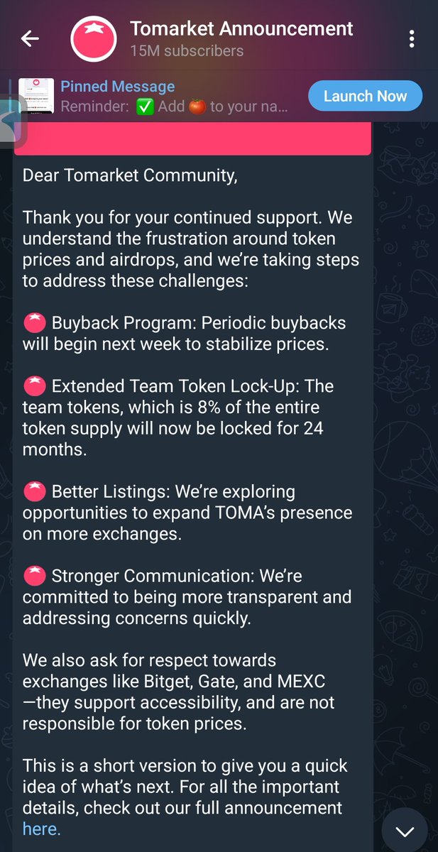 OnlyReaderX_'s tweet photo. Breaking : $TOMA team says they will adjust the market price etc.
And asks for apologizeπ
#tomascam #tomarket
Read more below β¬ https://t.co/h3AjpwKTsI