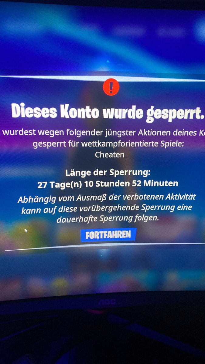 Hahahahah epic Games größte Meme Company, nur weil man als 1kpr Spieler div 1 qualed wird man Instant Banned😂