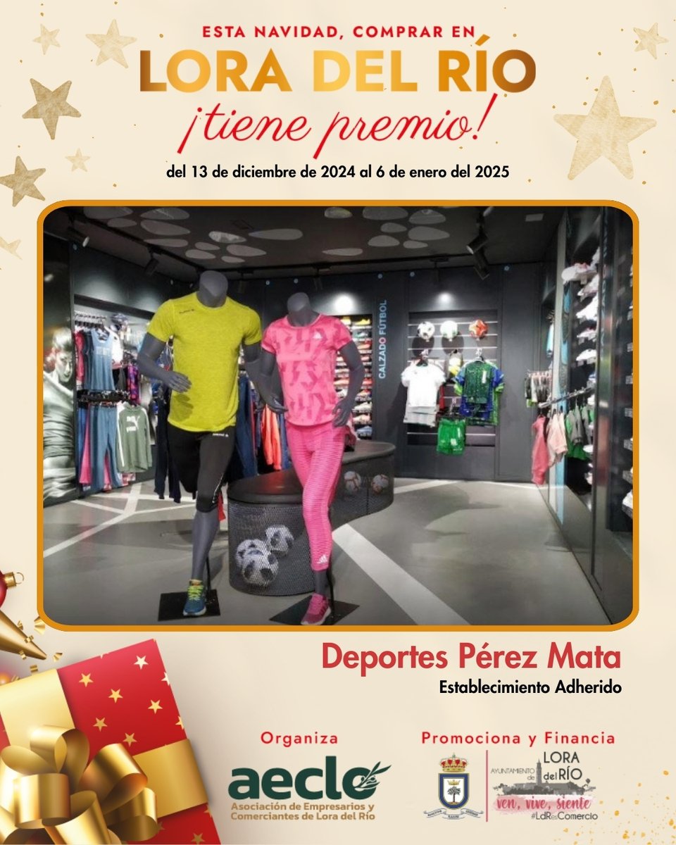 AECLO_Lora's tweet photo. 🏃♂️🏀 Deportes Pérez Mata se une a la campaña #TuCompraX10.
Especializados en moda deportiva, calzado y equipamiento para clubes, ofrecen una amplia variedad de productos para los amantes del deporte.
Equípate con las mejores marcas al mejor precio
#NavidadEnLora #LdResComercio https://t.co/gpAwm6UupQ