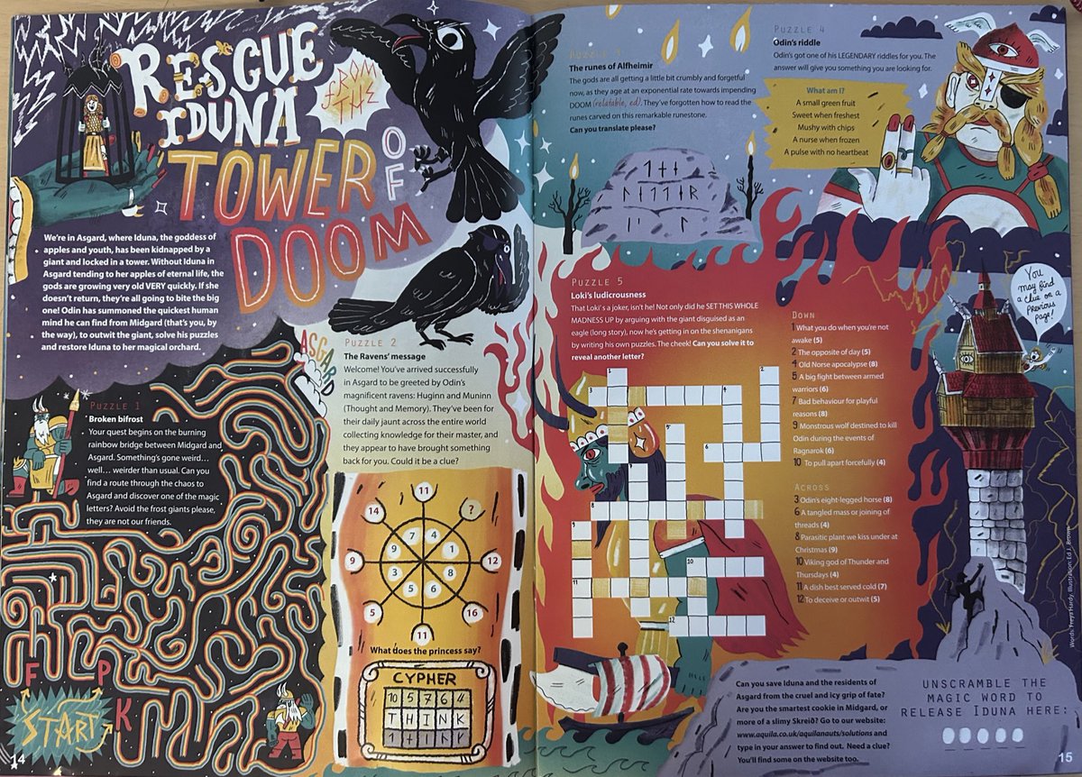 It was a pleasure to work with Aquilia, a British children’s magazine, on their December #Vikings issue! The issue is a mix of facts and fun that will hopefully inspire the next generation of Vikingologists! Plus the spreads by different illustrators  are simply gorgeous!