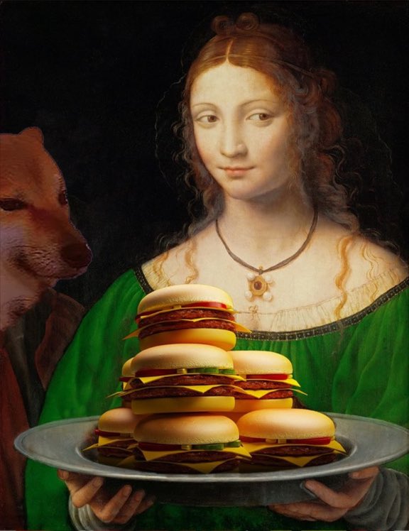 Sigma_BSC's tweet photo. @LordCheems_bsc Give him some burger $Cheems https://t.co/V7dfDSBp0i