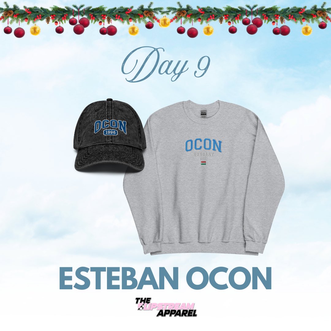 Day 9 🎁 for Esteban Ocon!

Celebrating Estie Bestie’s Hungarian GP win and it being Alpine’s only win before moving to Haas next year. 

Available now at theslipstreamaparel.com
